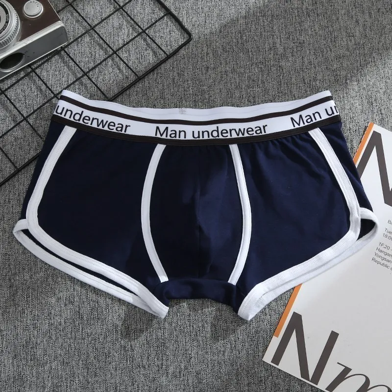 Men Underwear Boxers Cotton Man Panties Breathable Solid Boxershorts Male Mid Waist Underpants Trend Man Shorts Homme