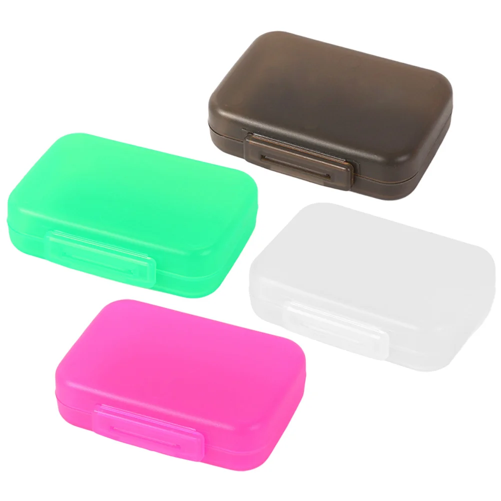 

4 Pcs Portable Case Small Box Ear Plug Travel Supply Sealed Plastic Household Dispenser