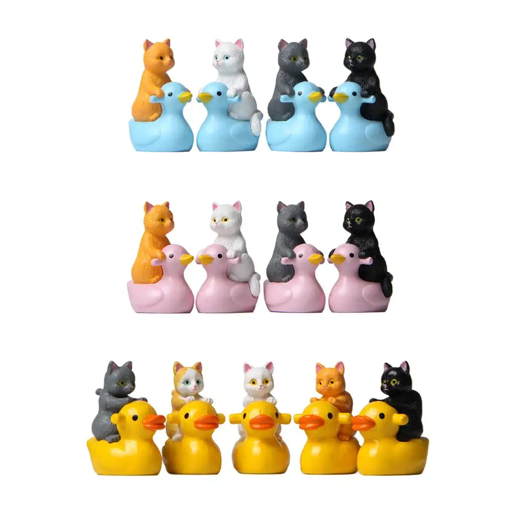

4x Miniature Kitten Doll Micro Landscape Gifts Animal Statues Crafts Cartoon Cat Figurines Cat Doll for Table Garden Decoration