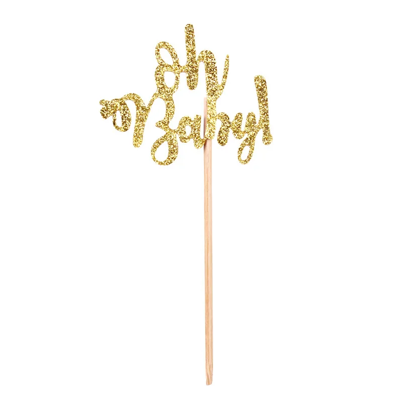 Oh Baby Cake Toppers Gold Silver Birthday Party Dessert Table Baking Cupcake | Decorating Supplies