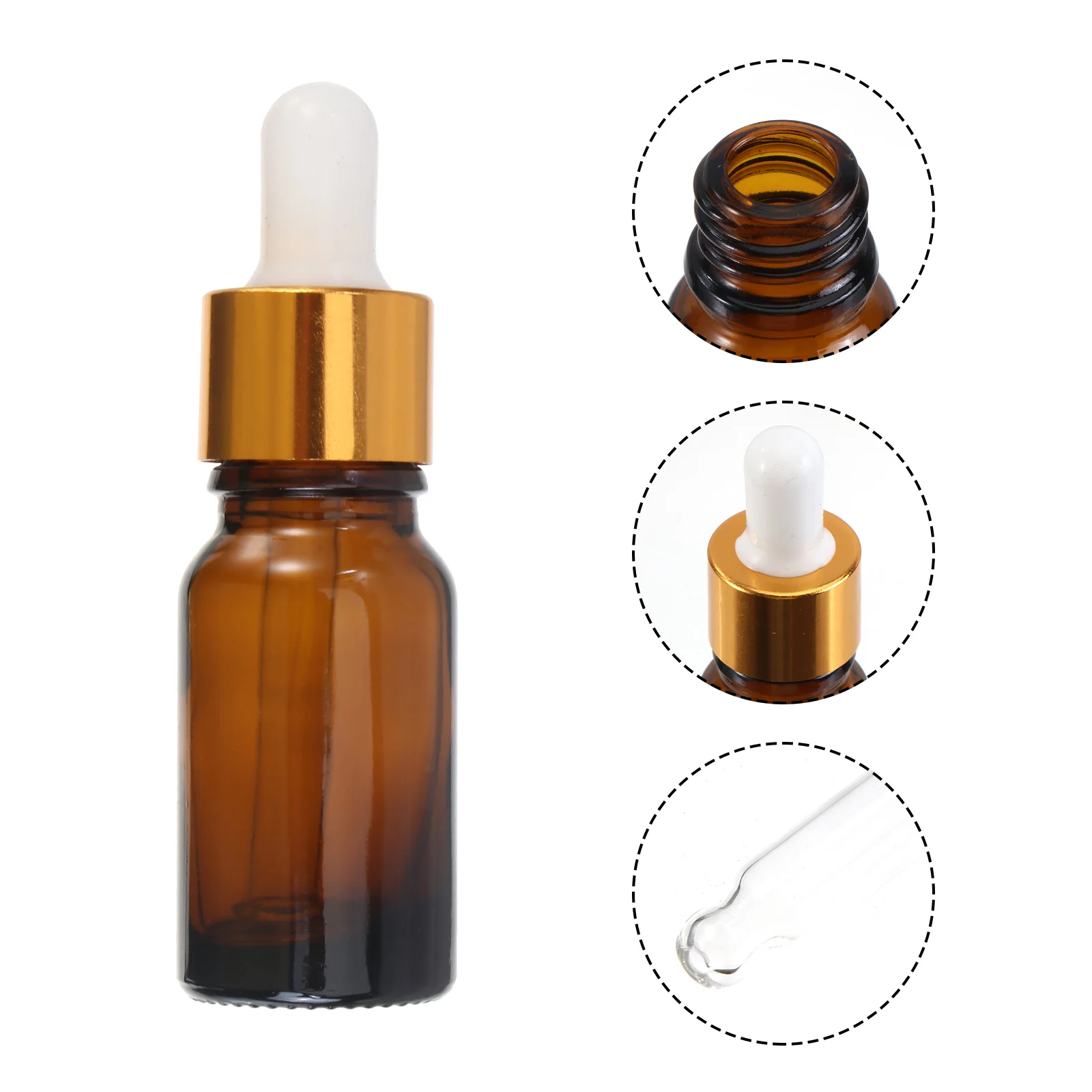 6pcs Refillable Glass Bottle Perfume Sample Dropper Vials 10ml Empty Essential Oil Bottle