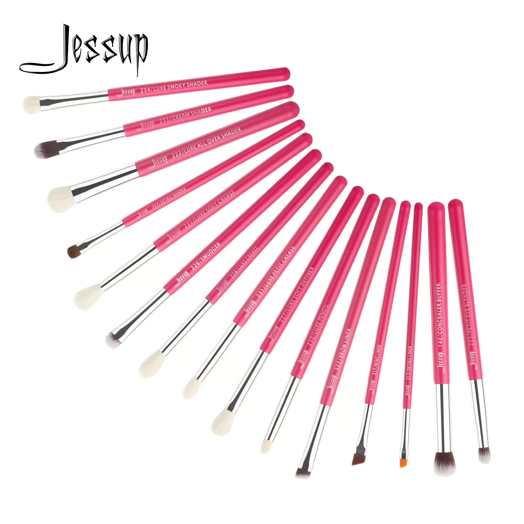 

NEW2023 Brush Professional Eye Makeup Brush Set 15Pcs Rose-carmine Natural-synthetic hairEyebrow liner Shader Cosmetic Kit T197
