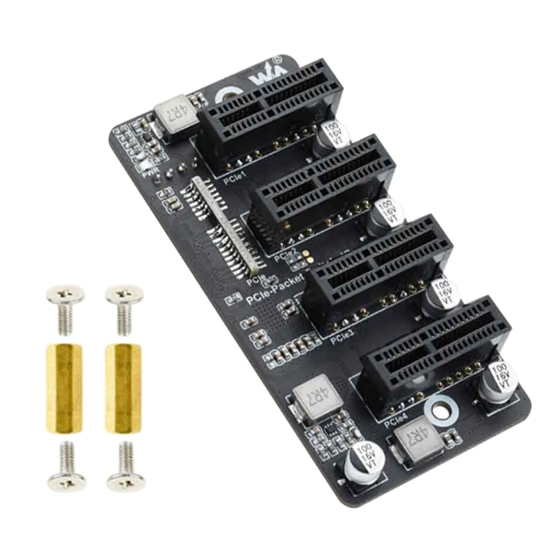

Плата расширения Pcie от 1 до 4 Gen 2, 4-сторонняя плата расширения Pcie Gen 2 CM4 для драйвера Raspberry Pi Plug Play без драйверов