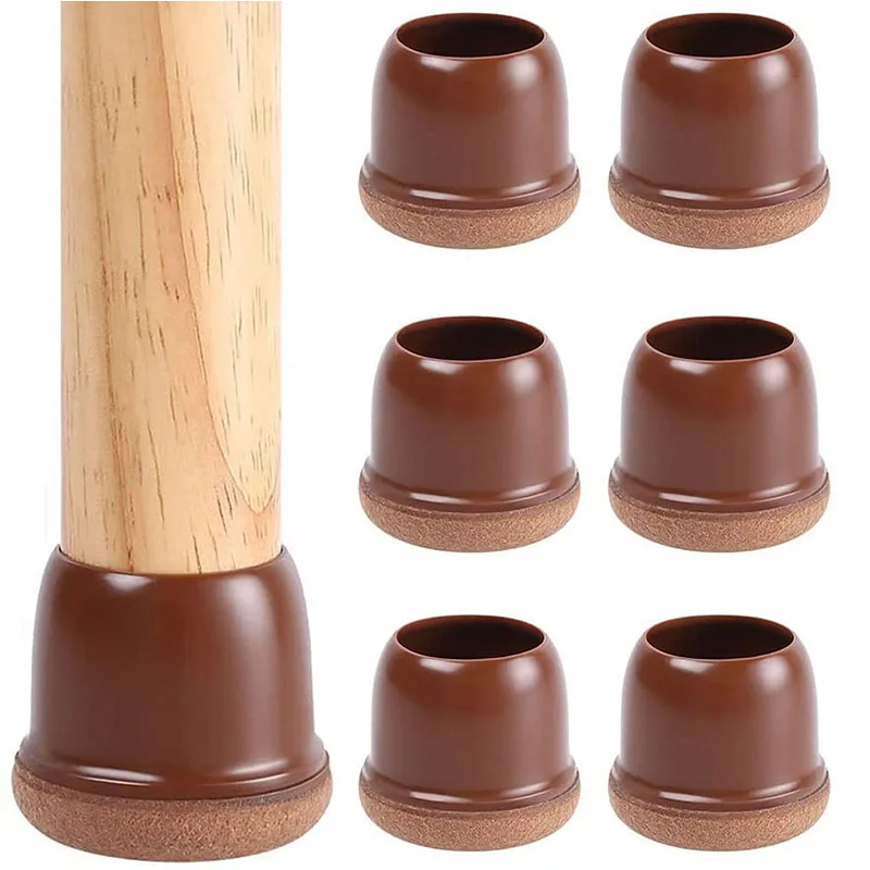 

chair leg caps silicone Chair Leg Floor Protectors With Felt brown stoelpoot beschermers Silicon rubber feet furniture sliders