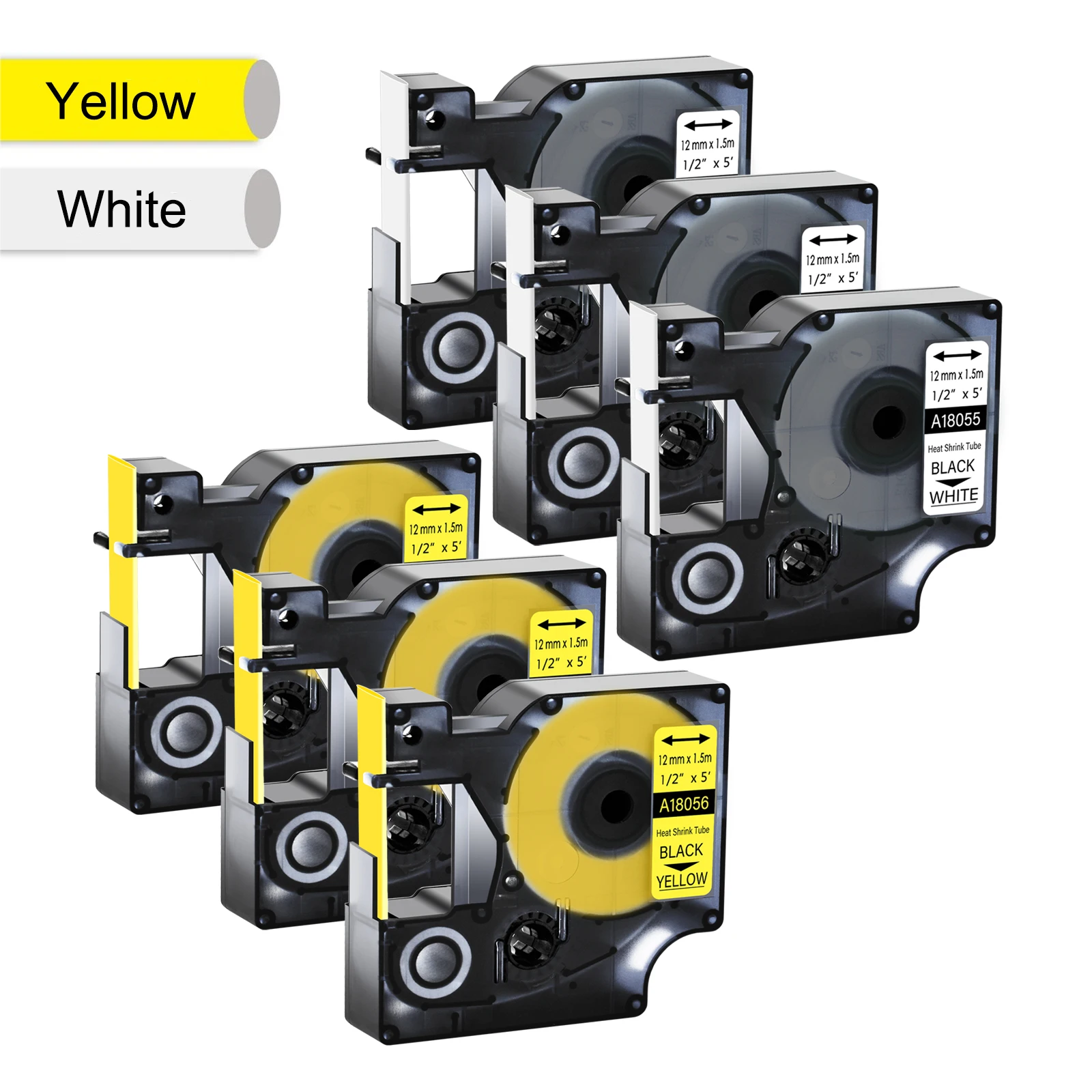 Термоусадочная трубка 3PK 6/9/12/19/24 мм 18053 18054 18055 18056 ленты для этикеток совместимые с
