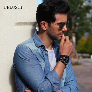 Belushi 2020 Round Refined Steel Shell And Strip Multifunctional Quartz Business Type Watch Other Image