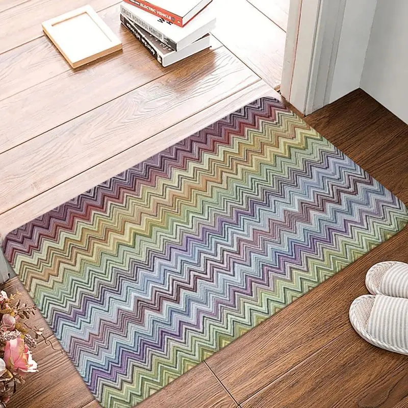 

Boho Chic Modern Zigzag Doormat Anti-Slip Bathroom Kitchen Mat Toilet Door Floor Entrance Carpet Rug