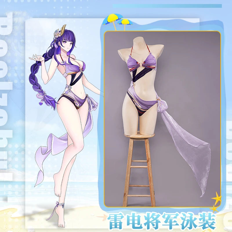 

Anime Game Genshin Impact Shogun Baal Raiden Sexy Swimsuit Uniform Party Dress Cosplay Costume Halloween Women FreeShipping 2022