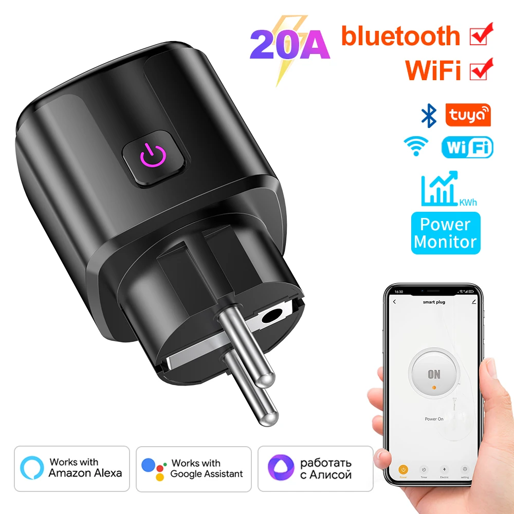 

Tuya Smart WiFi + Bluetooth Розетка 20A