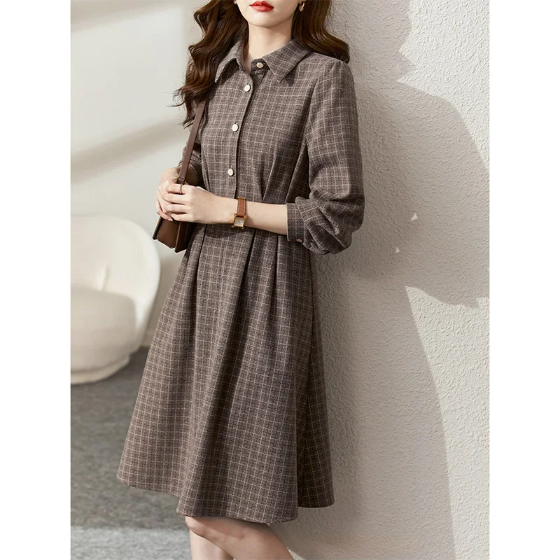 Vimly Dress for Women 2022 Autumn Winter French Style Gentle Temperament Fashion Vintage Loose Commuter A-line Vestidos V6658