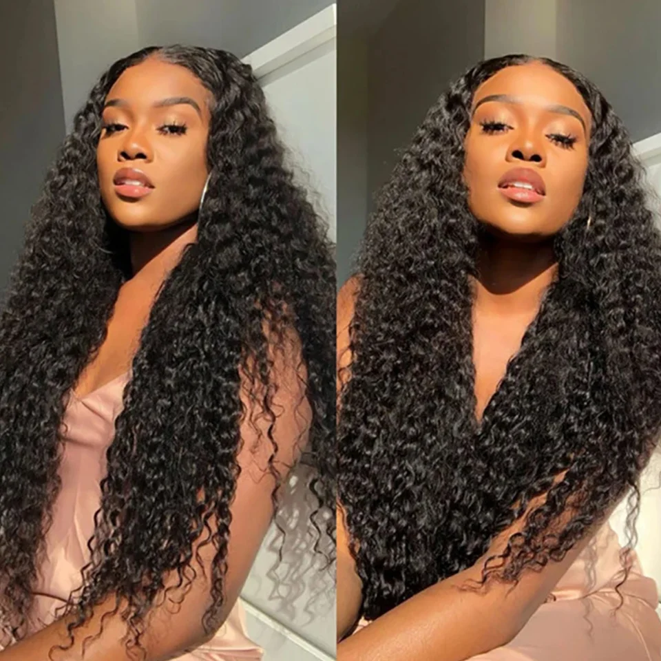 Cranberry Hair Brazilian Deep Wave Human Hair Wigs For Black Women Pre Plucked Hairline 13x1x4 T Middle Part Lace Front Wig