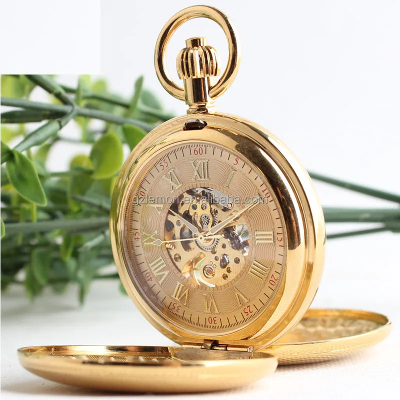 

China factory high quality Time Gem Vintage Mechanical Hand Wind Full Brass Pocket Watch silver