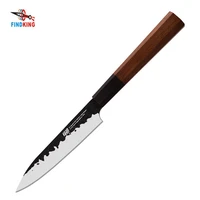 findking kitchen knives 3 layers 9cr18mov clad steel 5 inch sharp paring peeling cleaver utility knife octagonal wood handle