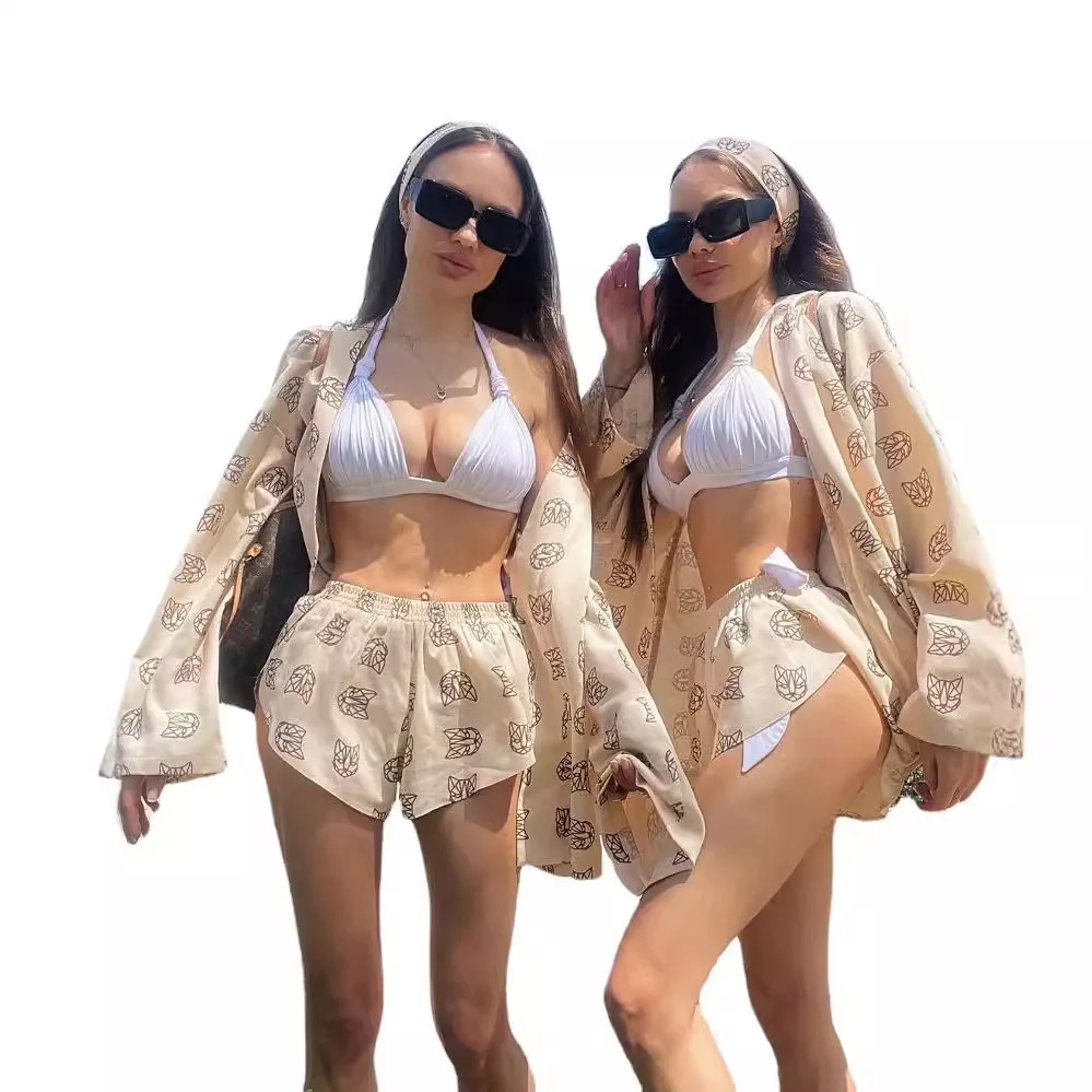 Новые свободные женские повседневные пижамы с длинными рукавами и принтом на