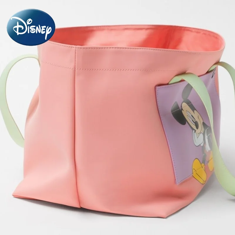 Disney Tote for Women Girl Mickey Mouse Cute Large Capacity Shoulder Bag Shopping Bag High Quality Waterproof Free Shipping