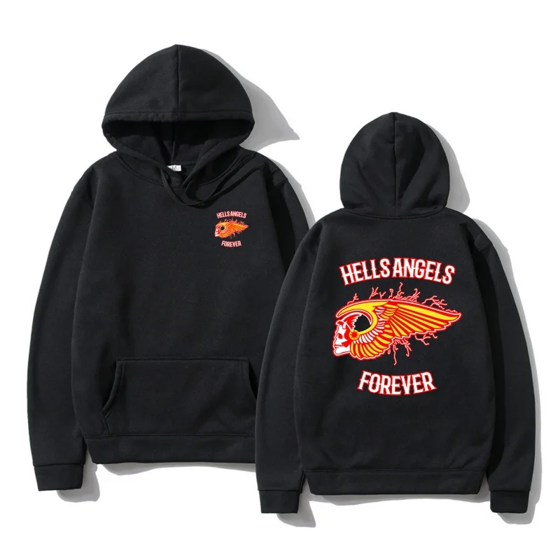 

Winter Cotton Essential Men Hells Angels Forever 2021 Hoodie Sweatshirts Graphic Hoodies Y2K Long Sleeve Unisex
