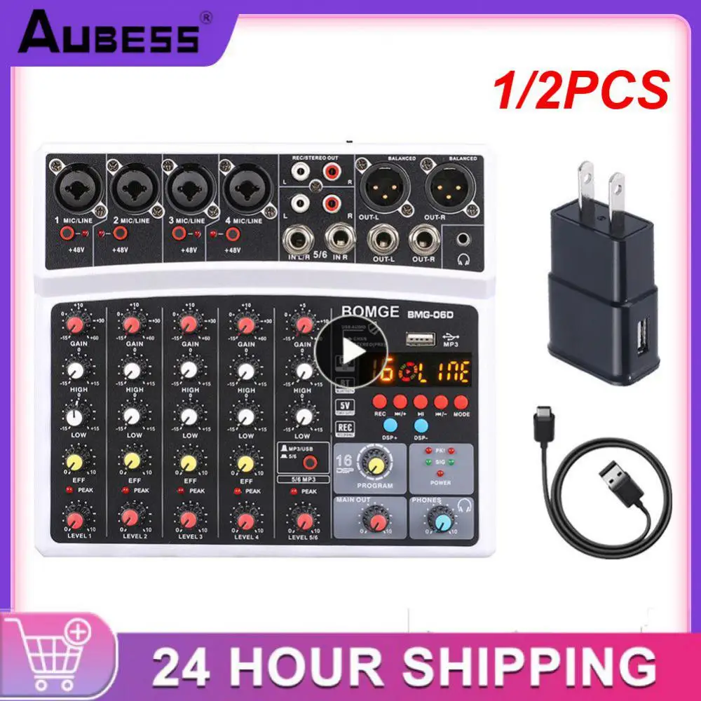 

1/2PCS Channels Audio Sound Mixer Mixing DJ Console USB with 48V Phantom Power 16 DSP Effects
