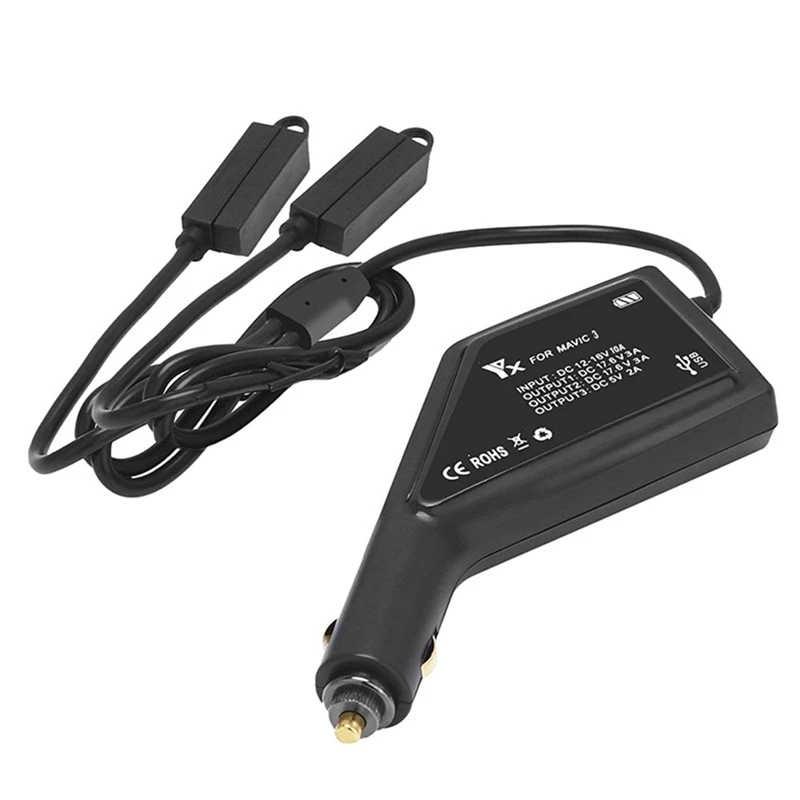 

For Mavic 3 Intelligent Battery Charging 3 in 1 Car Charger for DJI Mavic 3 Drone Car Connector USB Adapter Accessories