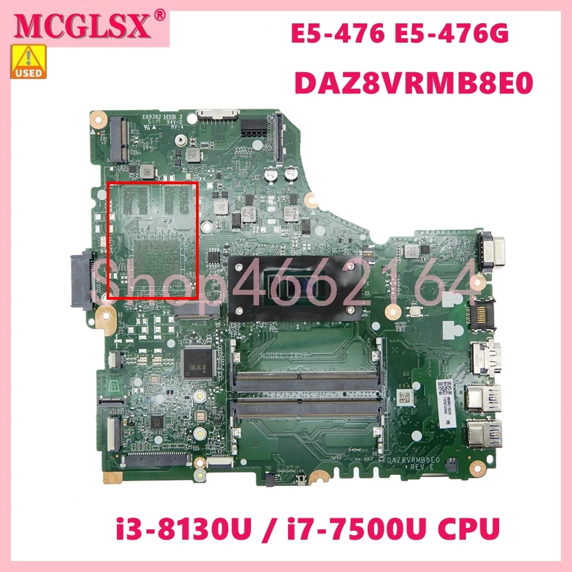 DAZ8VRMB8E0 i3-8130U/i7-7500U CPU материнская плата для ноутбука для Acer Aspire DAZ8VRMB8E0 i3-8130U/i7-7500U CPU материнская плата для ноутбука для Acer Aspire
