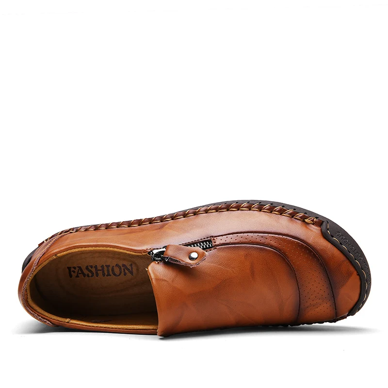 

New big size 38-48 men casual shoes loafers spring and autumn mens moccasins shoes genuine leather men's flats shoes