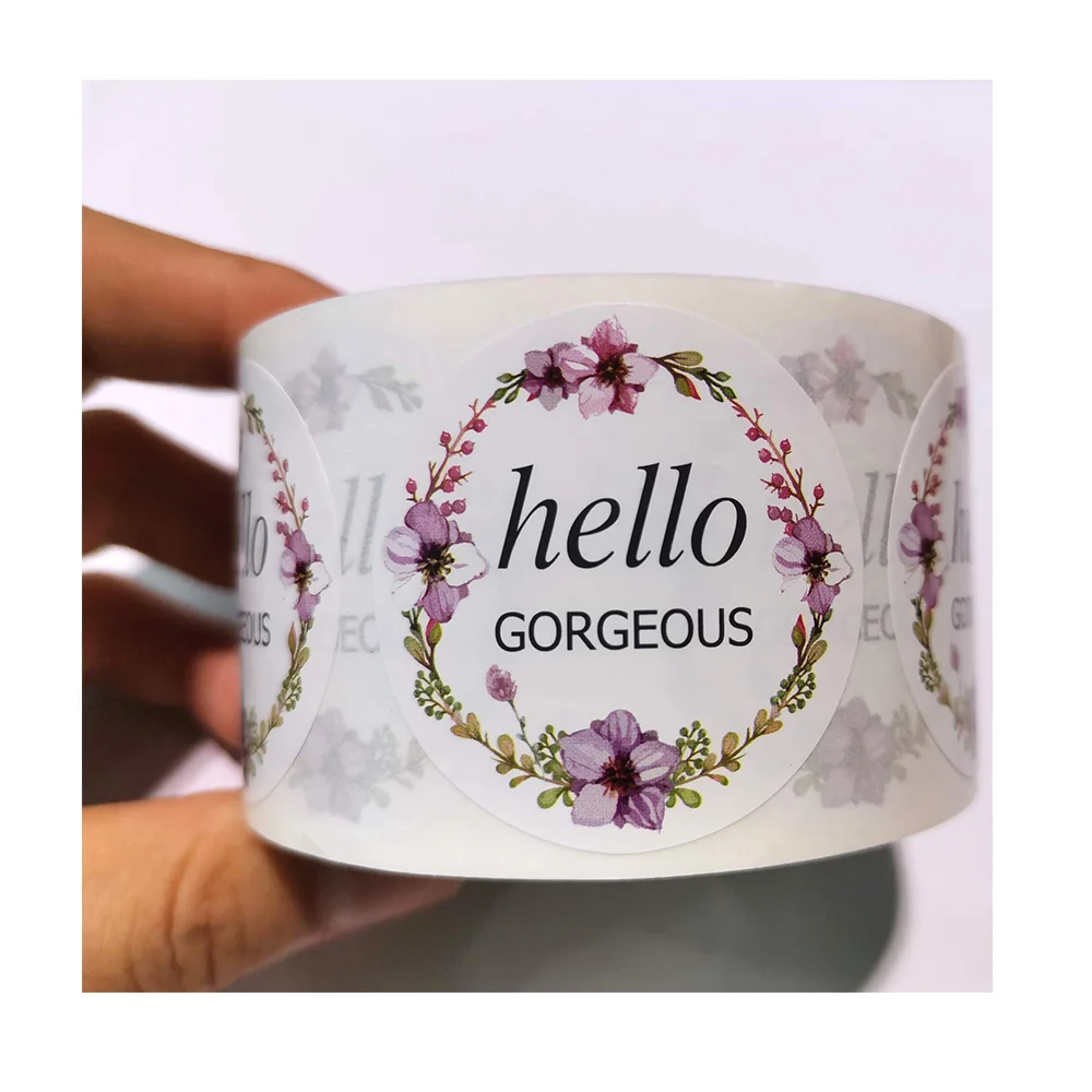 

500 Pieces Hello Gorgeous Stickers Small Business Labels 2 inch Packaging Envelope Seal Shopping Bag Albums Celebration Cards