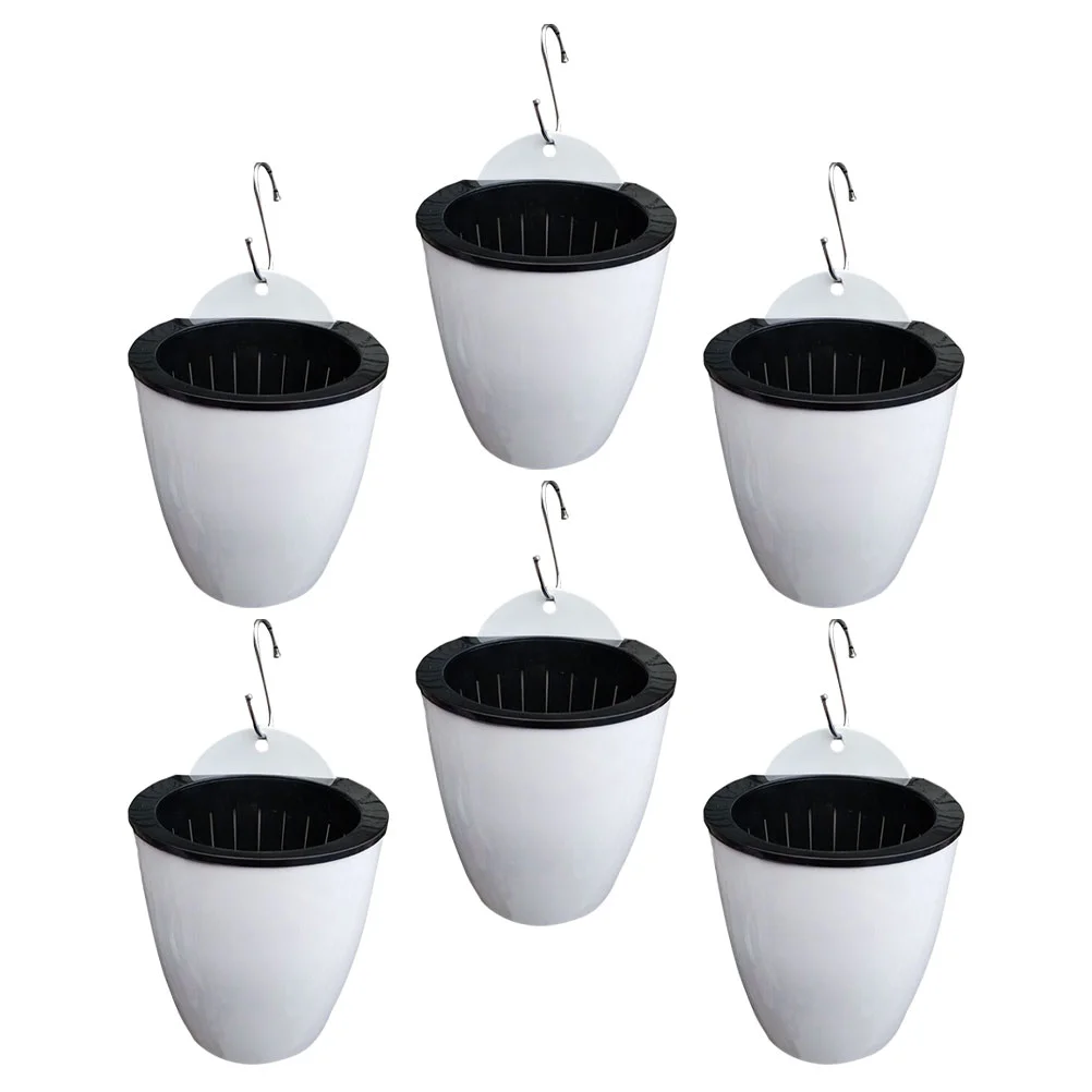 

6 Sets Chlorophytum Flowerpot Hanging Flower Pots Plastic Flower Container