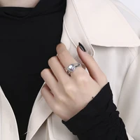 vintage heart love rings for women stainless steel silver color punk chain couple finger ring korean fashion 2022 jewelry gift