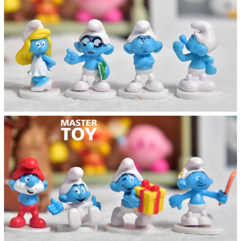

Smurfing Capsule Toys Smurfettes Gargamel Clumsy Hefty Jokey Brainy Vanity Action Figures Cute Cartoon Blue Fairy Doll Kids Toys