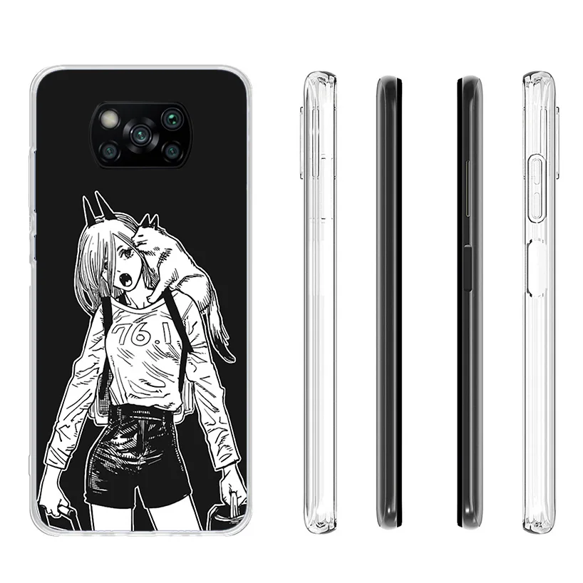 Чехол для телефона Power Makima с бензопилой Xiaomi Poco X6 X5 X4 X3 Nfc F6 F5 Pro F4 Gt F3 F2 F1 M5S M4 M3