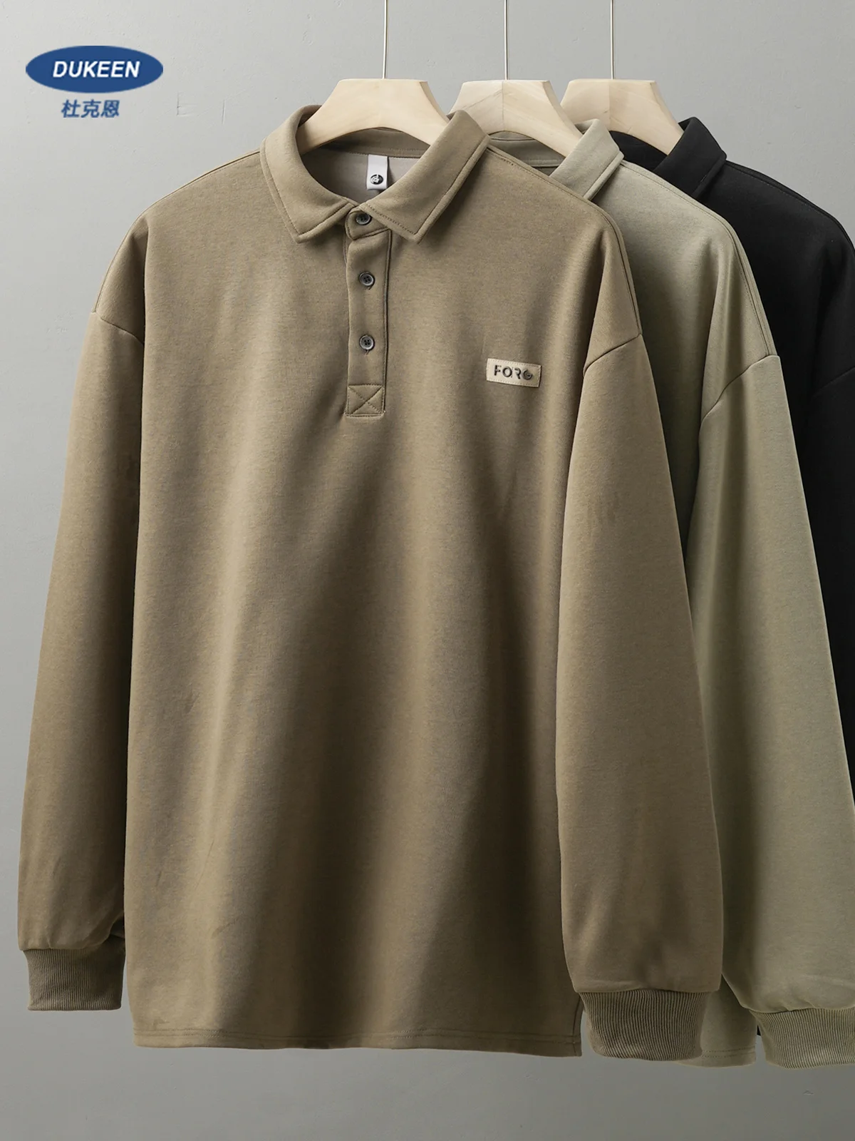 Рубашка-поло DUKEEN мужская с длинным рукавом винтажная одежда для гольфа отложным