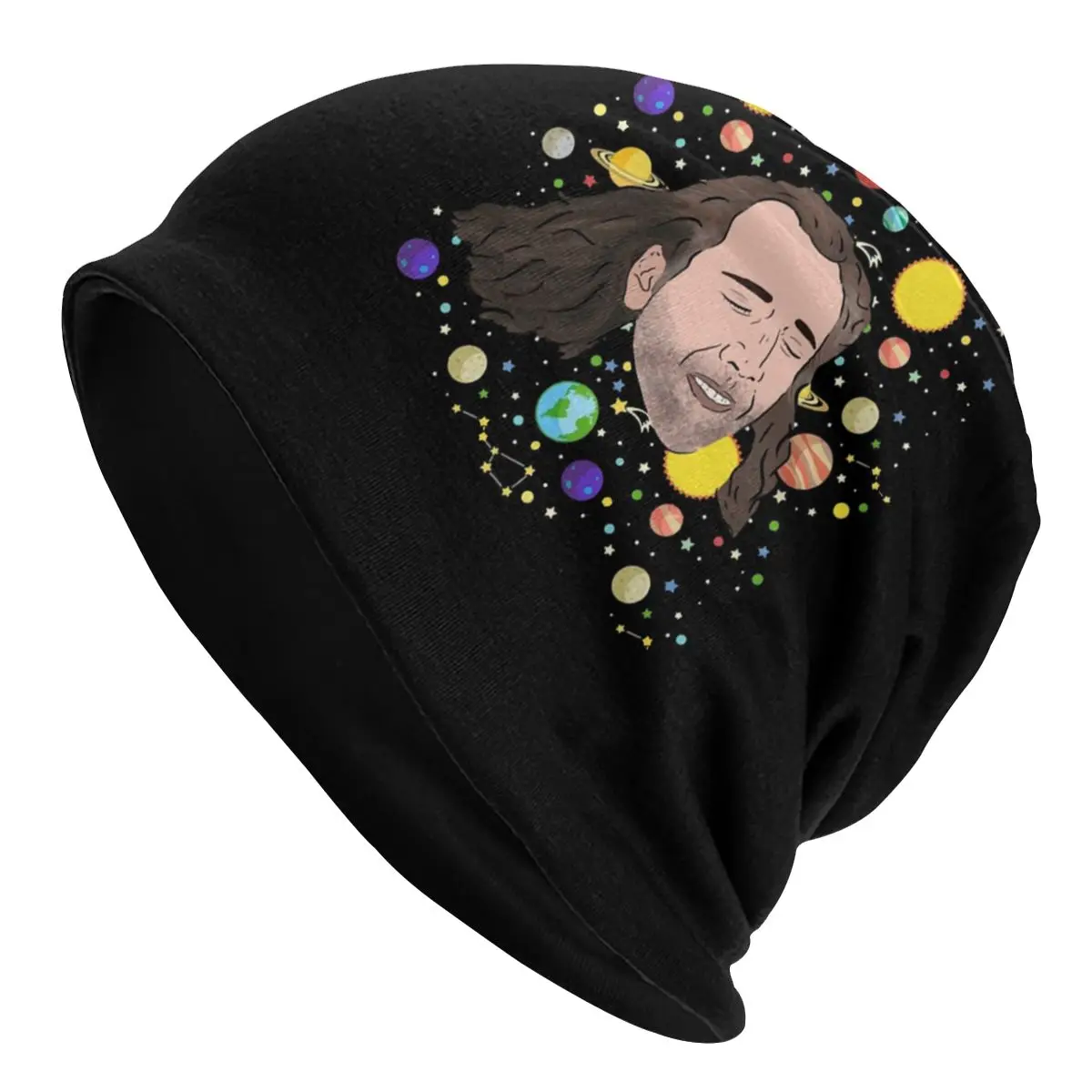 

Nicolas Cage Actor Filmmaker In Space Bonnet Hat Hip Hop Outdoor Skullies Beanies Hat Men Women Knitting Hats Warm Head Wrap Cap