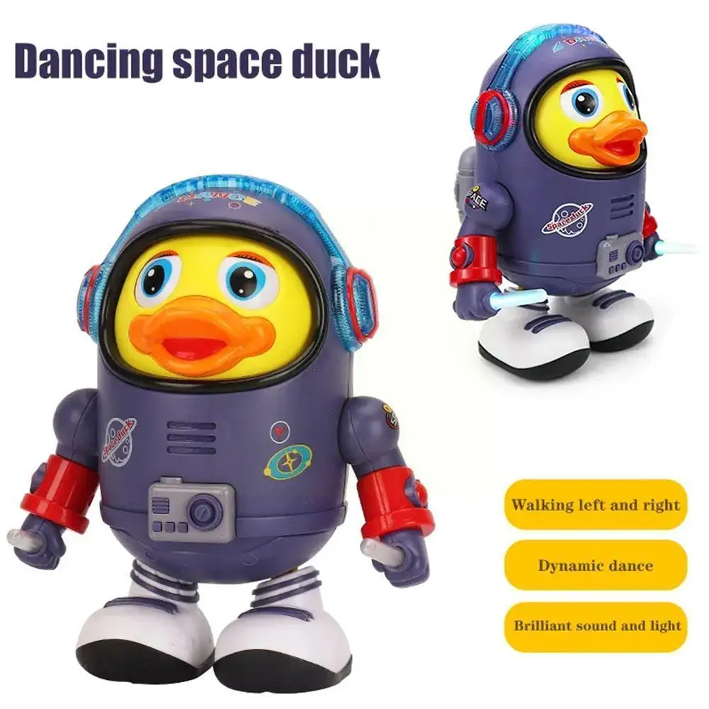 

Space Duck Dancing Toys Kids Interactive Robot Play Walking Duck Space Christmas Electronic Flashing Musical Dancing Light V2M3