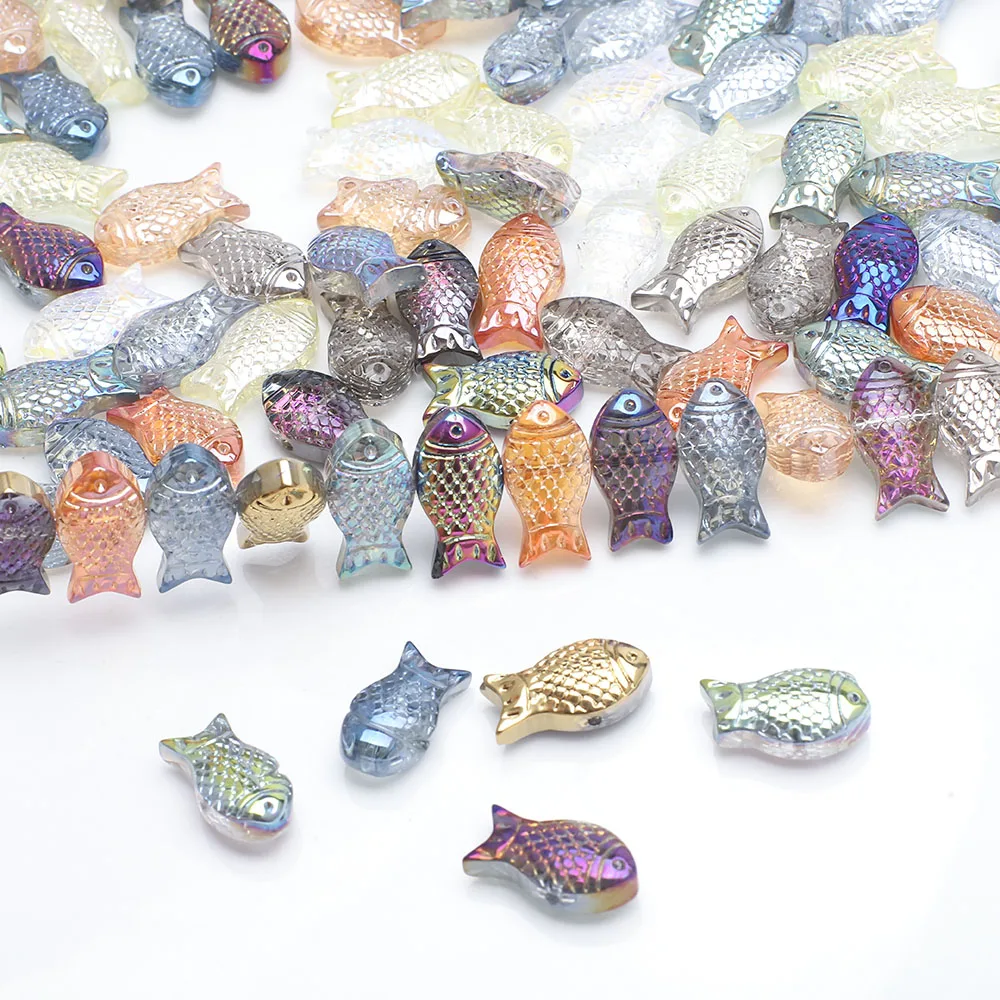 w kształcie złotej rybki 8 x 15 mm Niezamontowane szklane kryształy do samodzielnego tworzenia biżuterii Niebinding Luźne kor...