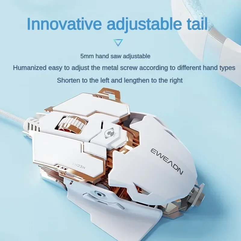 EWEADN X JIMITU G5 Проводная игровая мышь Металлическая механическая геймерская