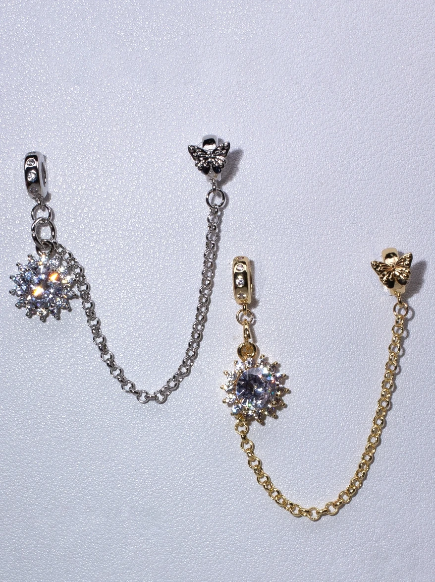 Легкая роскошная гальваника из настоящего золота инкрустированная цирконом