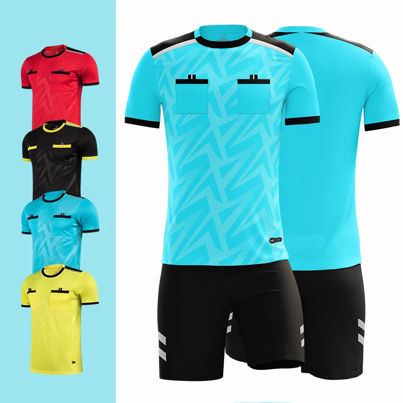 

Professional Football Jerseys 2022 Men's Referee Uniforms Short Pocket Soccer Tracksuits Thailand Referee Judge Sportswear Print