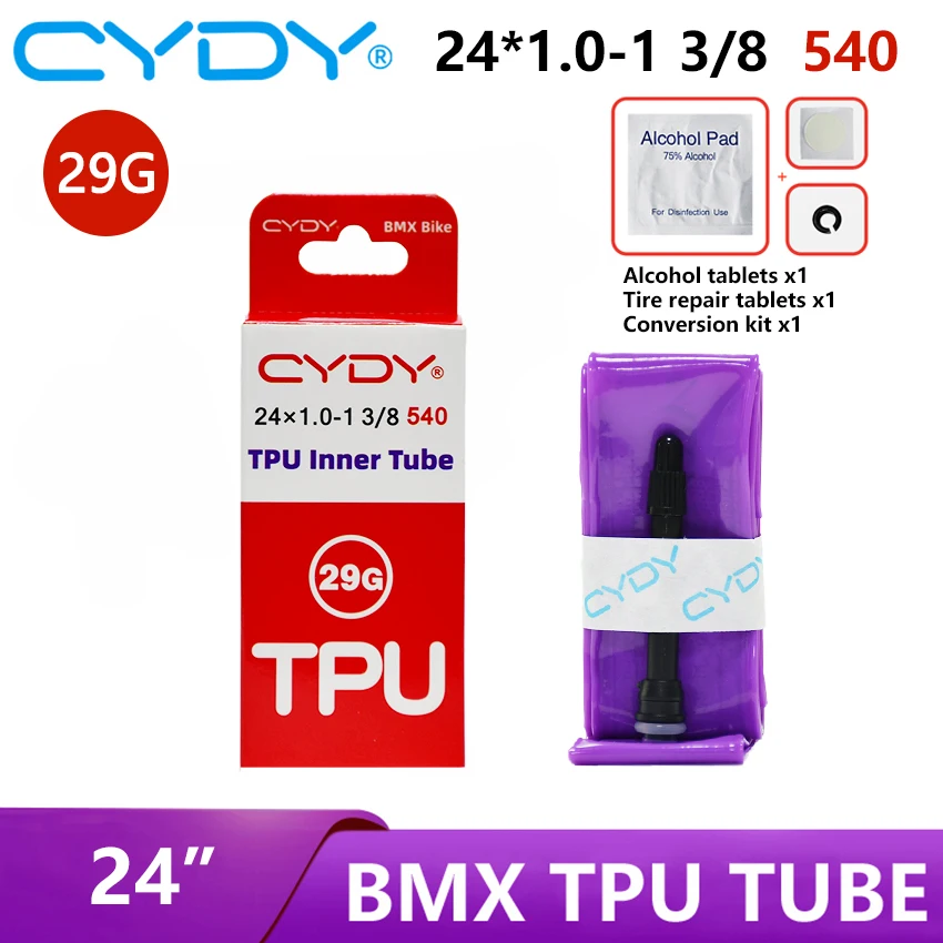 Фото 29G CYDY BMX Велосипедная камера из ТПУ 540 24x1,0 1 1/8 1,1 1 1/4 1 3/8 Шина FV Длина 45 мм/65 мм Шина penu Велосипедные детали №5