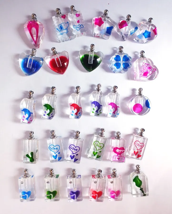 

500pcs shape mixed color mixed devise crystal Perfume pendant Vials Rice charms