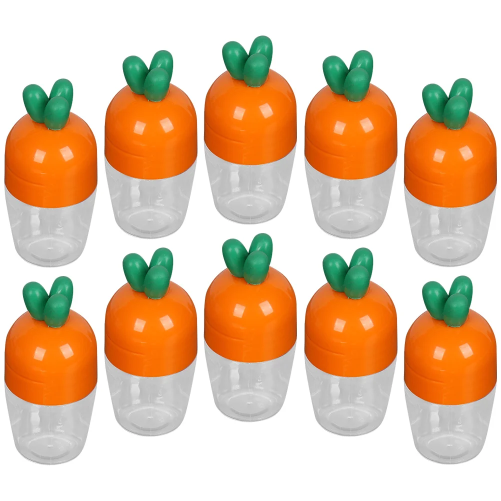 

10 Pcs Carrot Candy Box Case Plastic Container Gift Packaging Clear Containers Easter Holders