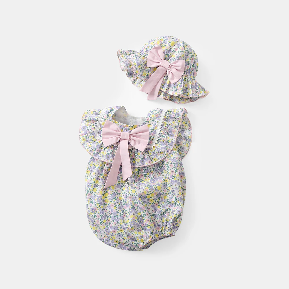 

Baby Clothes Sweet Girl Floral Sleeveless Bodysuits & One-Pieces Korean Version Of Cotton Onesie Baby Summer Clothes 2023