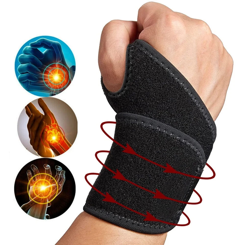 Sports Adjustable Wrist Compression Wrap Elastic Wrist Support Brace for Carpal Tunnel Arthritis and Tendinitis,Pain Hand Relief
