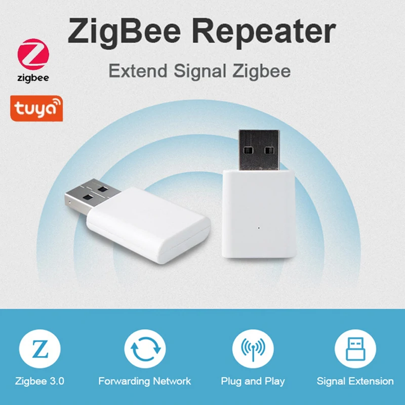 

Zigbee Tuya Smart Signal Repeater Zigbee Extender App Devices USB Extender Home Automation Module Sensors Expand 20-30M ZigBee