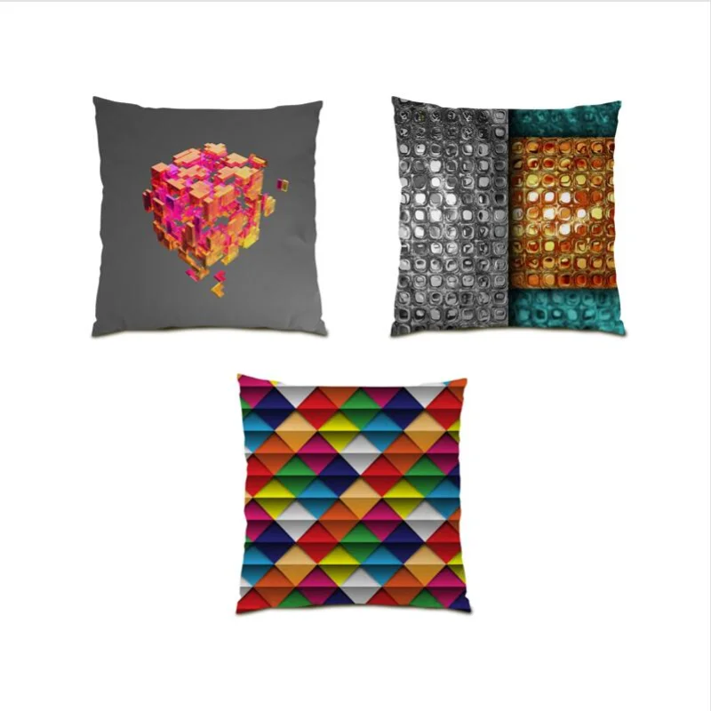 

Pillow Cover Cushion Cover 45x45 Color Geometry Living Room Decoration Home Decor Throw Pillow Covers Polyester Linen Bed E0637