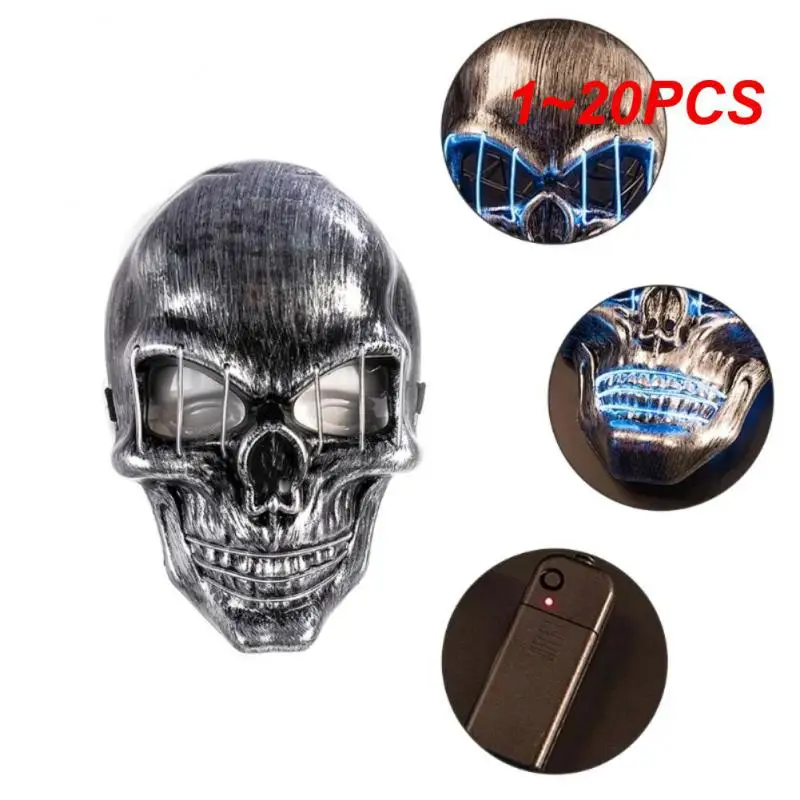 10/Хэллоуин страшный череп скелет маска светодиодная подсветка для Хэллоуина