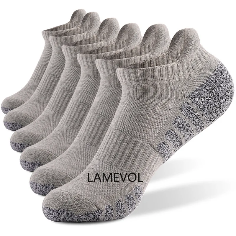 Running Socks Cotton Boat Socks 6 PAIRS Non-slip Sweat-absorbing Breathable Sports Socks Running Cycling Ankle Sock