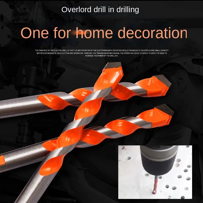 

Drill bit multifunctional alloy orange triangle drill bit marble glass tile ceramic wall opening drill
