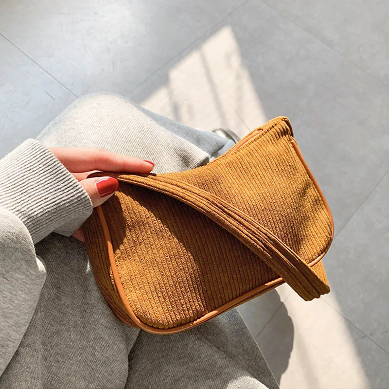 

Зимняя Вельветовая сумка для подмышек, повседневные женские сумки на плечо, дорожная сумка для покупок в подмышках, сумка для телефона, Женская сумочка на молнии, клатч