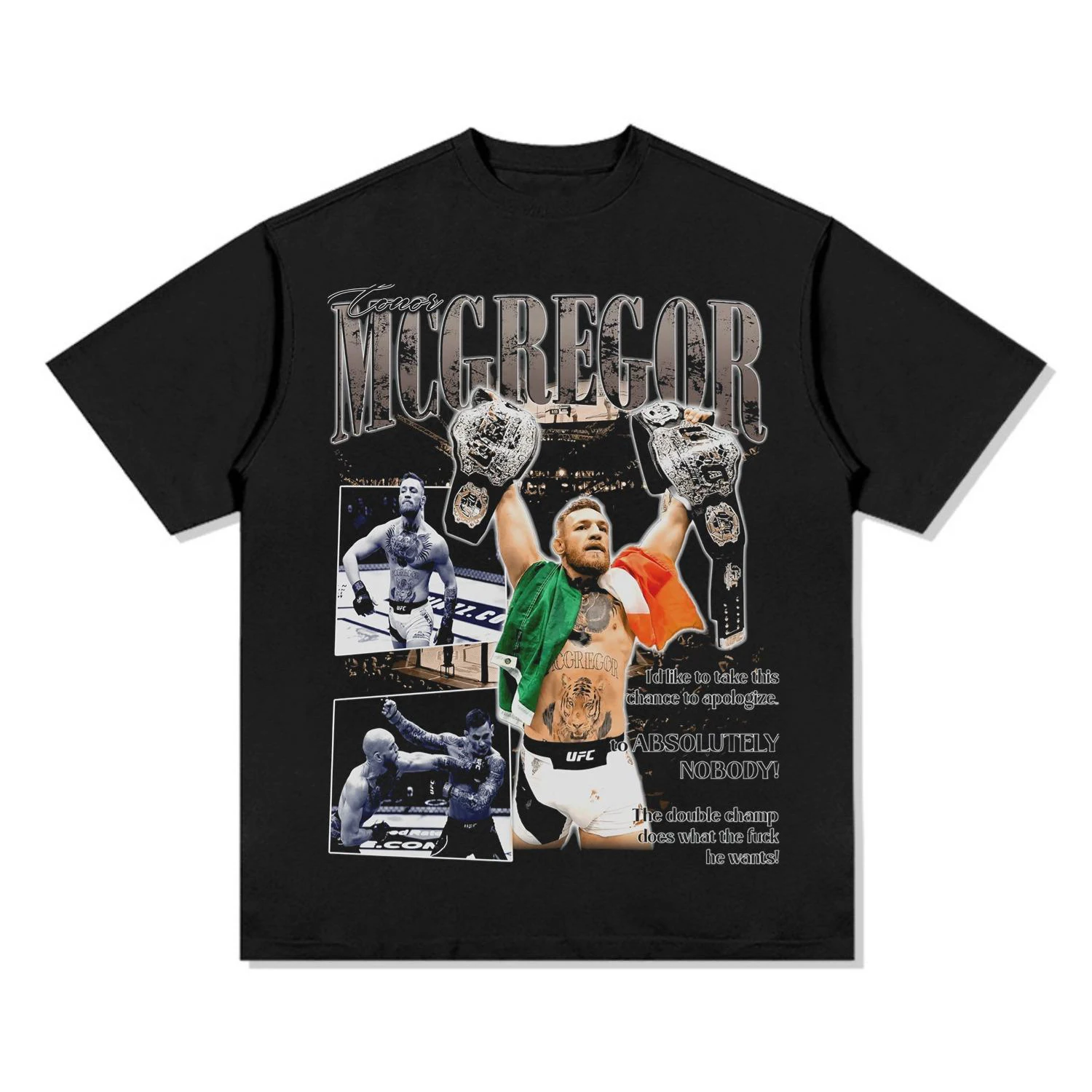 Хлопковая Футболка UFC Fighting Conor McGregor Унисекс С Круглым Вырезом