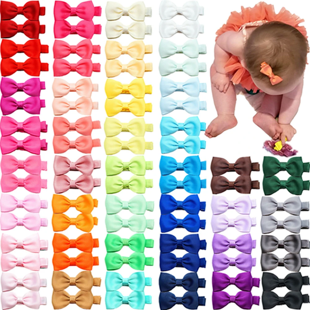 Grosgrain Ribbon Bowknot Kids Hair Clips Handmade Bows Baby Girls Barrettes Hairpins Photo Props Gift Sets