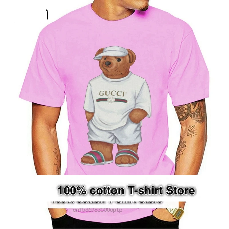 

Новинка, Мужская футболка LifeS Guccbear 2, размер S-2Xl, футболка для фитнеса